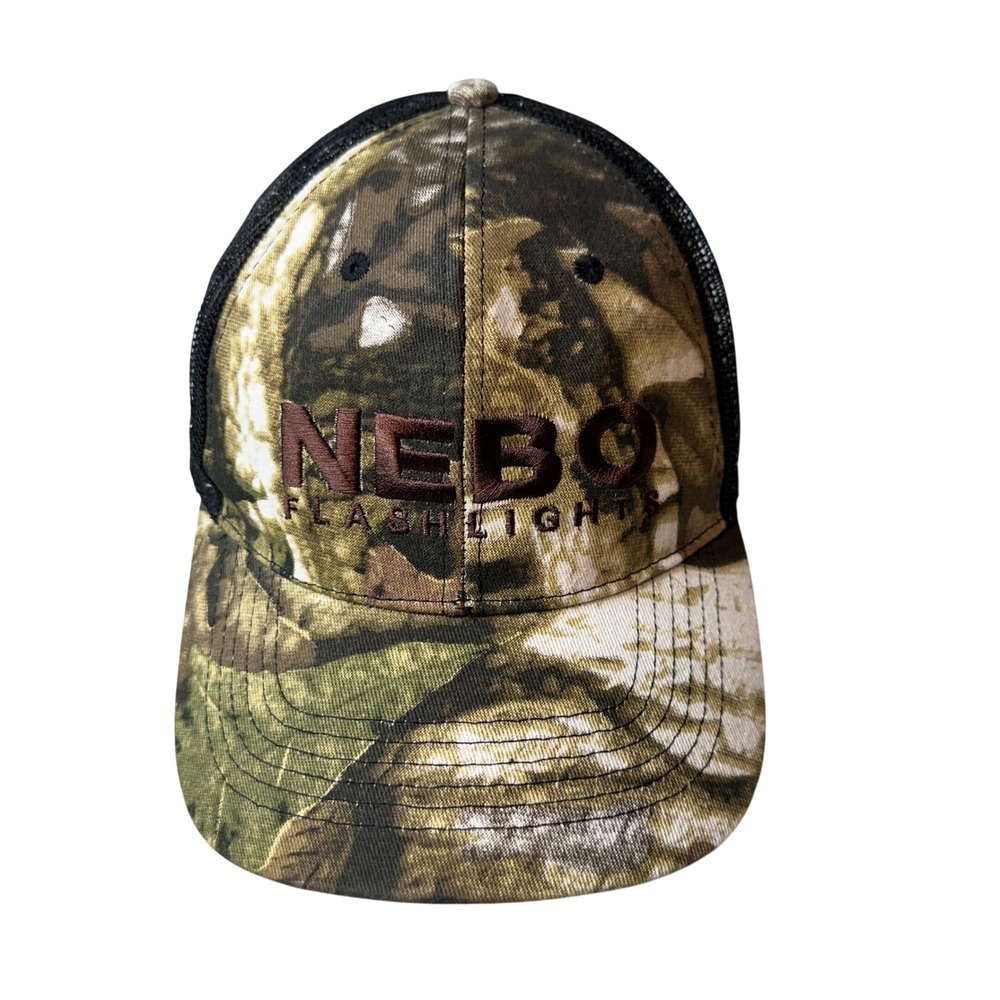 NEBO Hat Mens OS Camo Flashlights Trucker Snapback Mesh Camouflage Cap